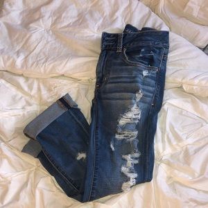 American Eagle Distressed Crop Jeans